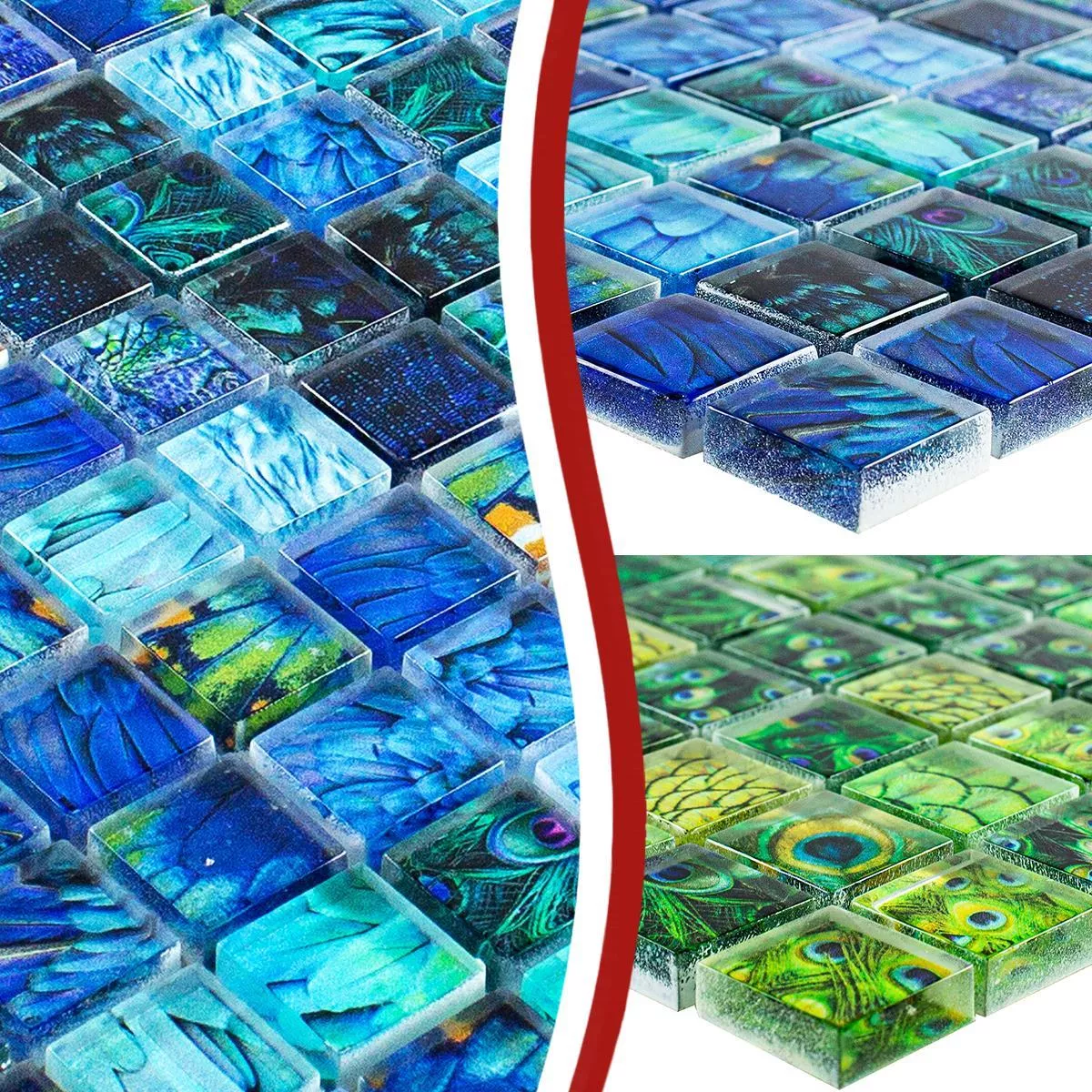 Mosaico de Cristal Azulejos Peafowl 23