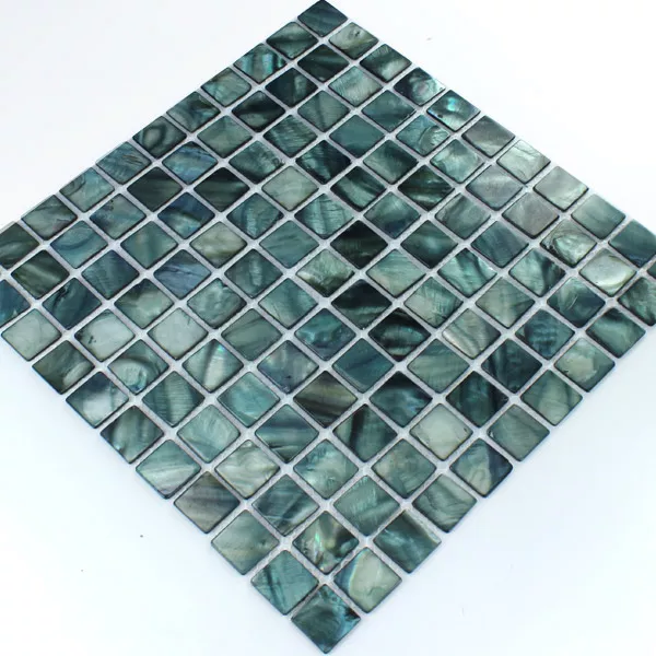 Muestra Azulejos De Mosaico Cristal Efecto Nacarado  Verde