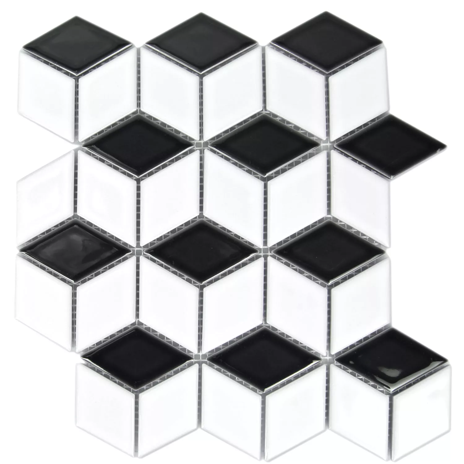 Mosaico Cerámico Kosmos 3D Cubo Brillante