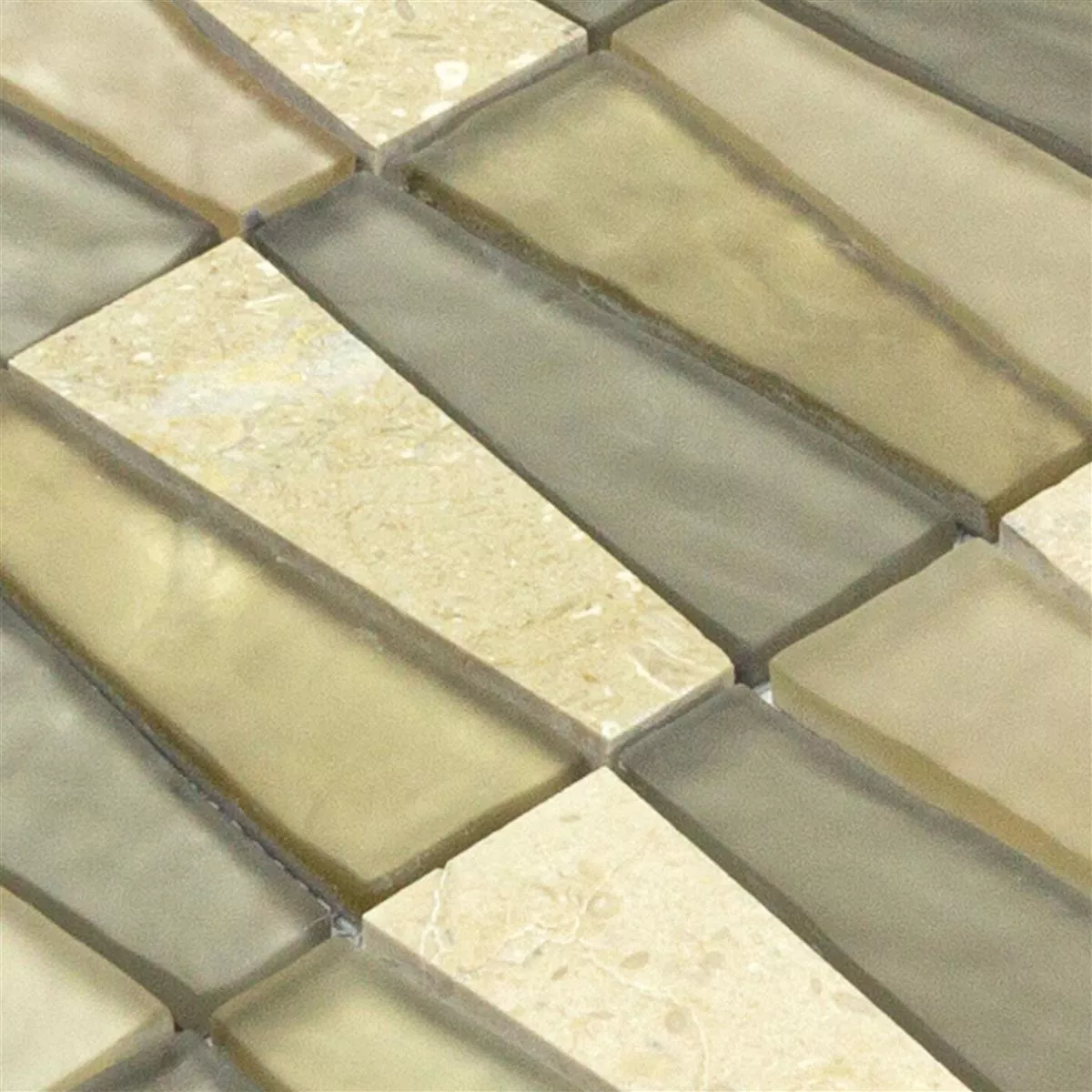 Muestra Vidrio Piedra Natural Mosaico Azulejos Marseille Beige Marrón Mix 