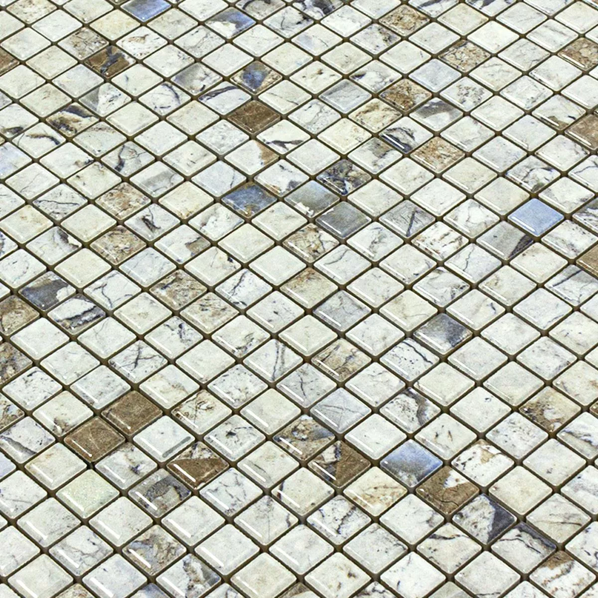 Mosaico Cerámico Azulejos Elysium Aspecto De Mármol Beige 12