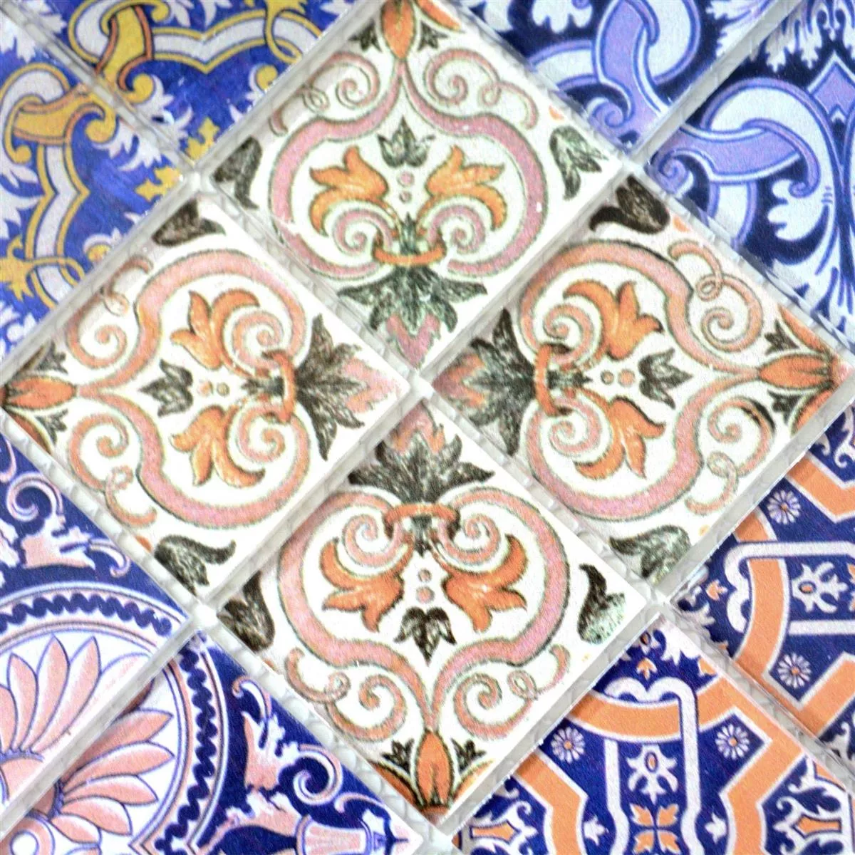 Mosaico De Cristal Azulejos Retro India Vintage Wohali