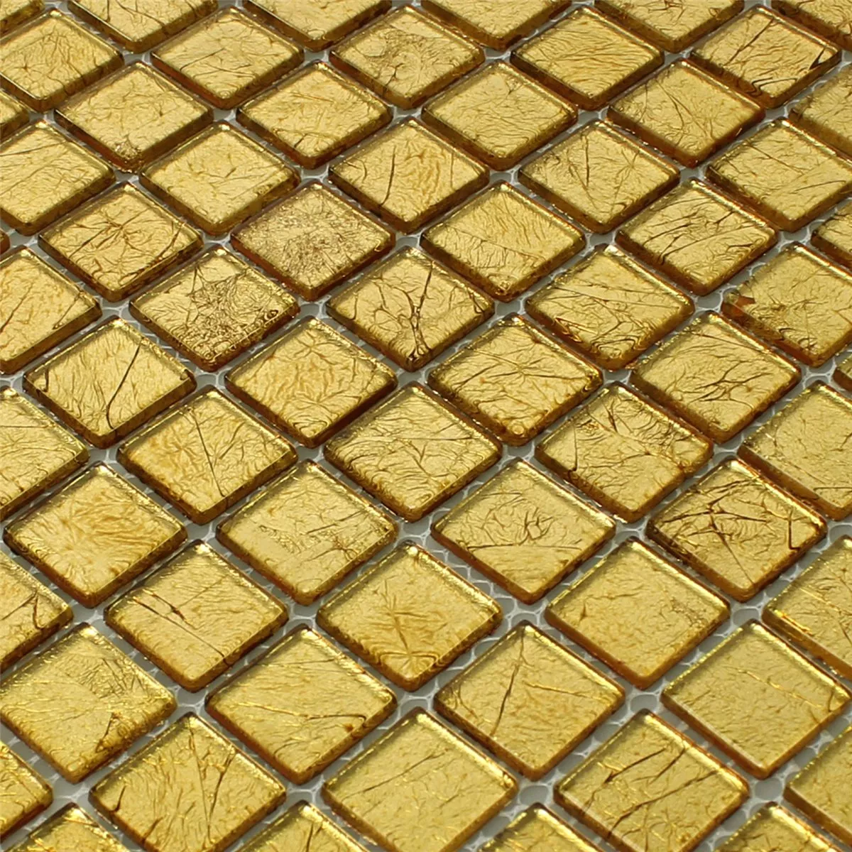 Muestra Azulejos De Mosaico Cristal Oro Estructura
