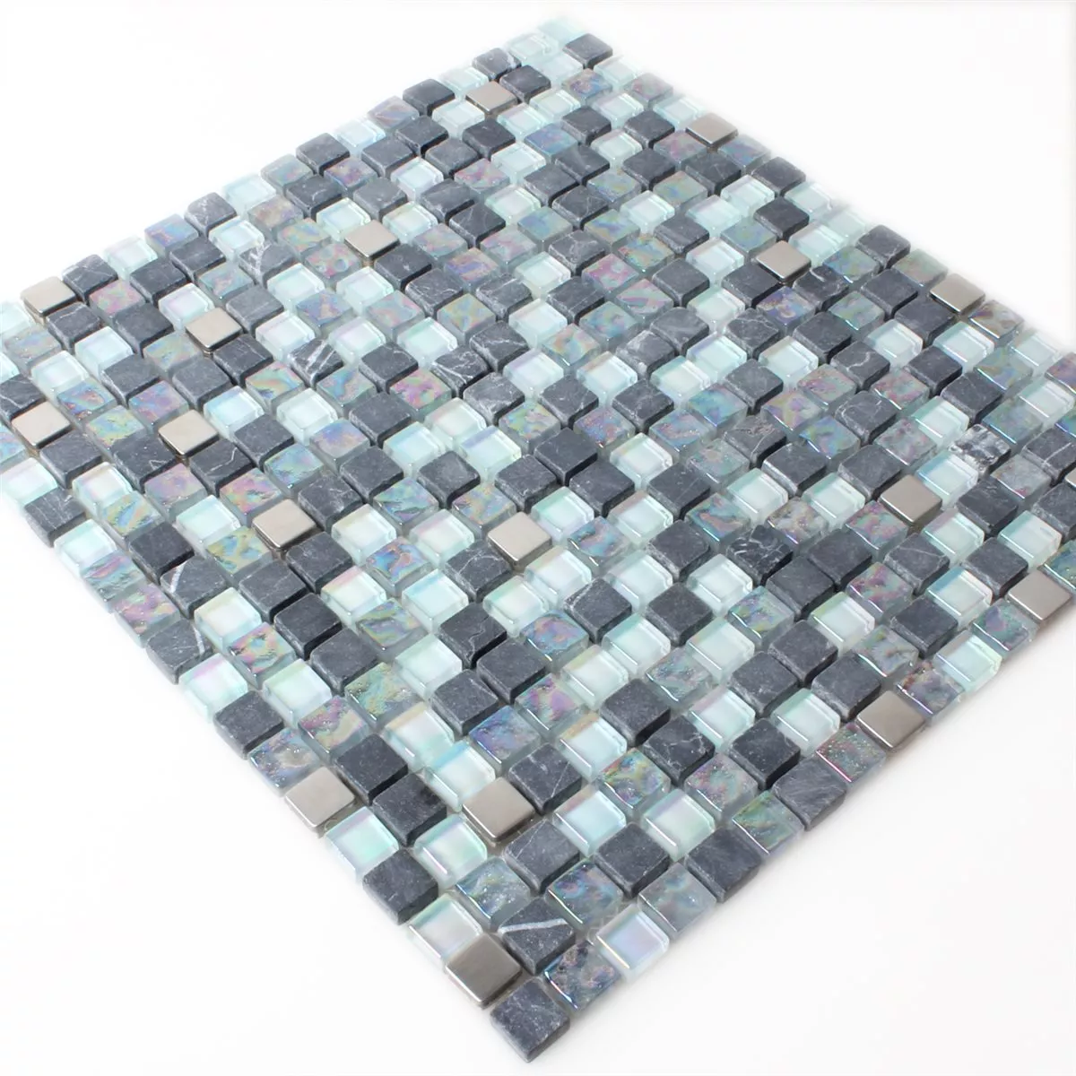 Azulejos De Mosaico Cristal Mármol Efecto Nacarado Gris Mezcla