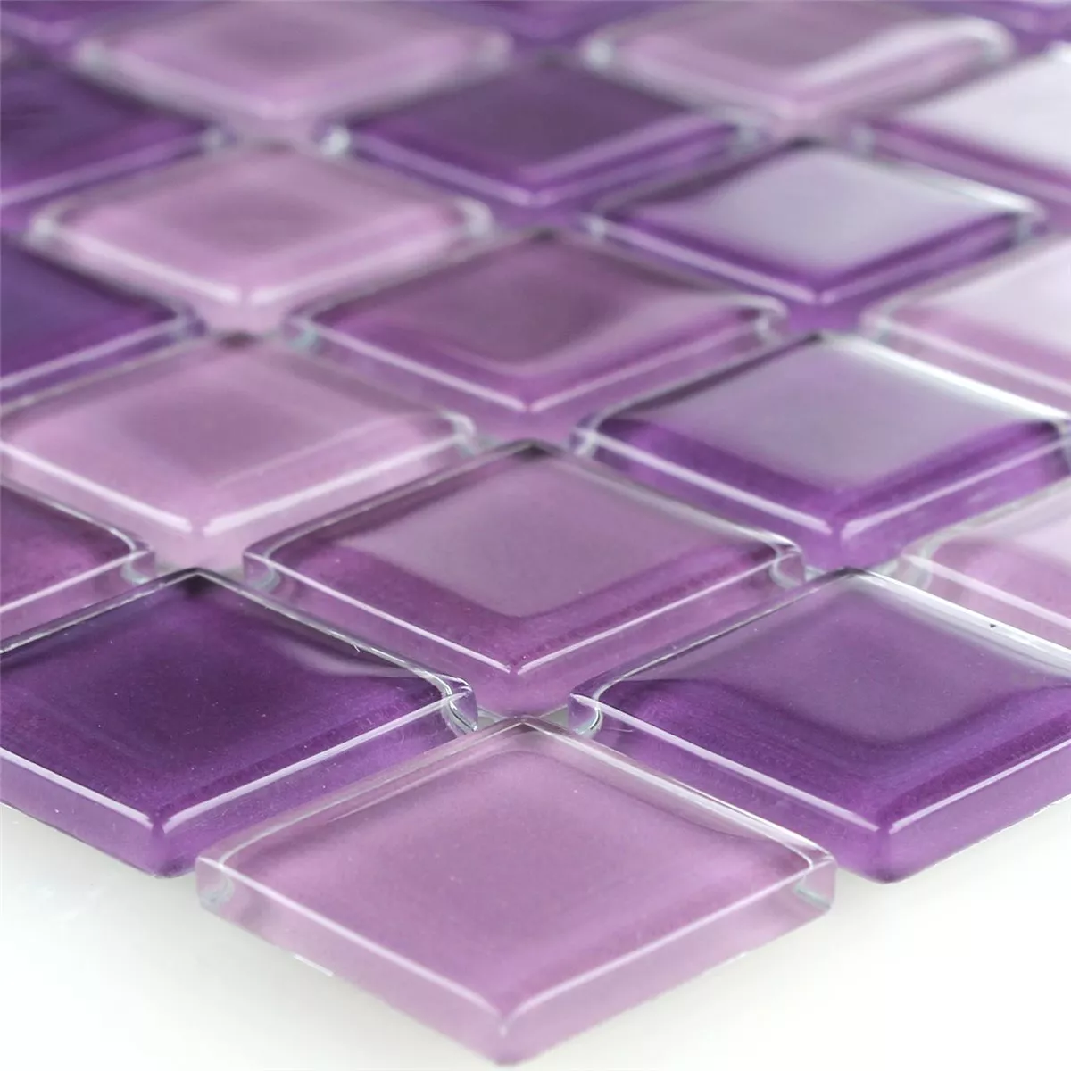 Muestra Mosaico De Cristal Azulejos Púrpura Mezcla 