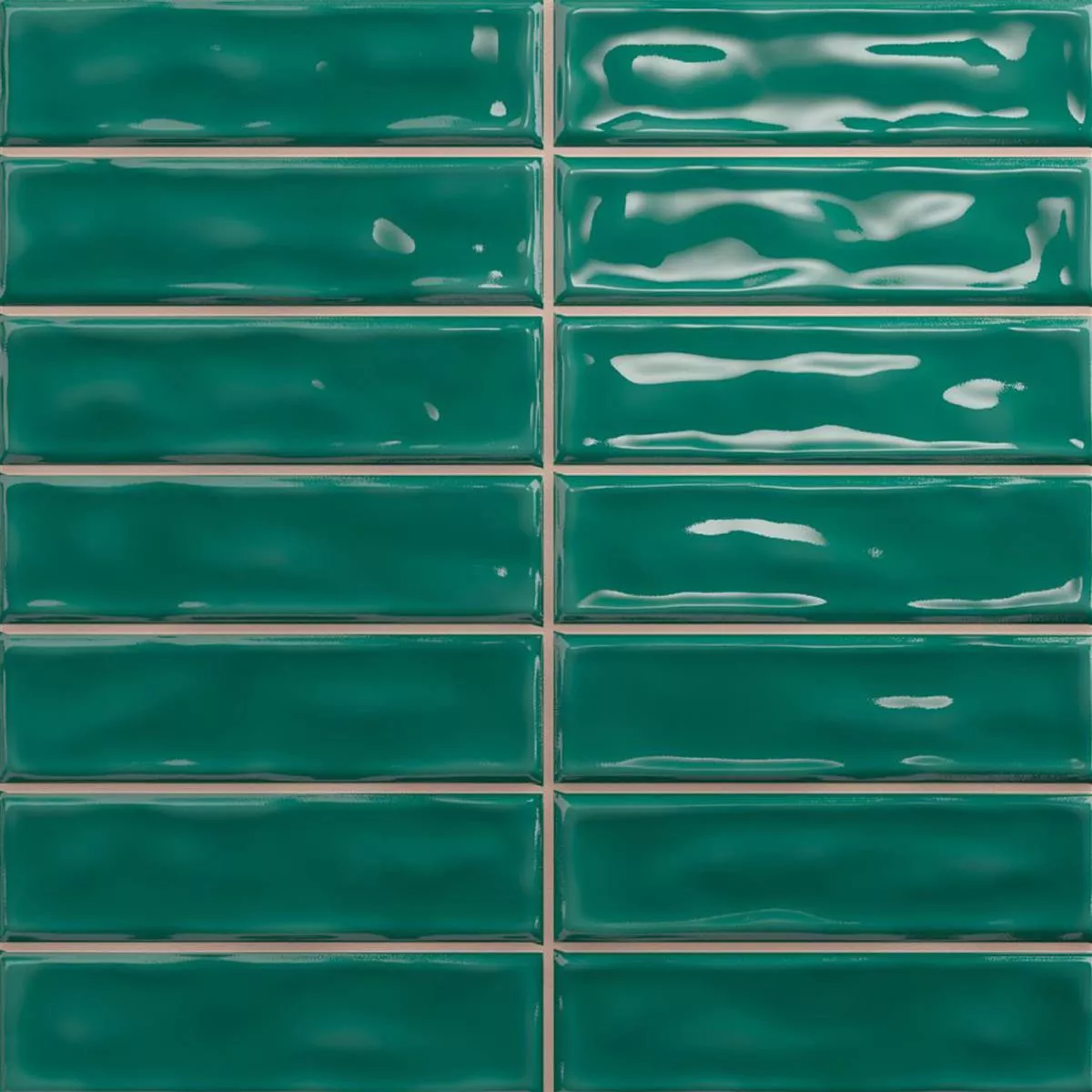 Muestra Revestimientos Verbania Palillos Brillante Corrugado Verde 20x20cm