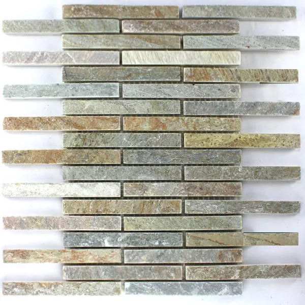 Azulejos De Mosaico Piedra Natural Cuarcita Beige Mezcla Sticks