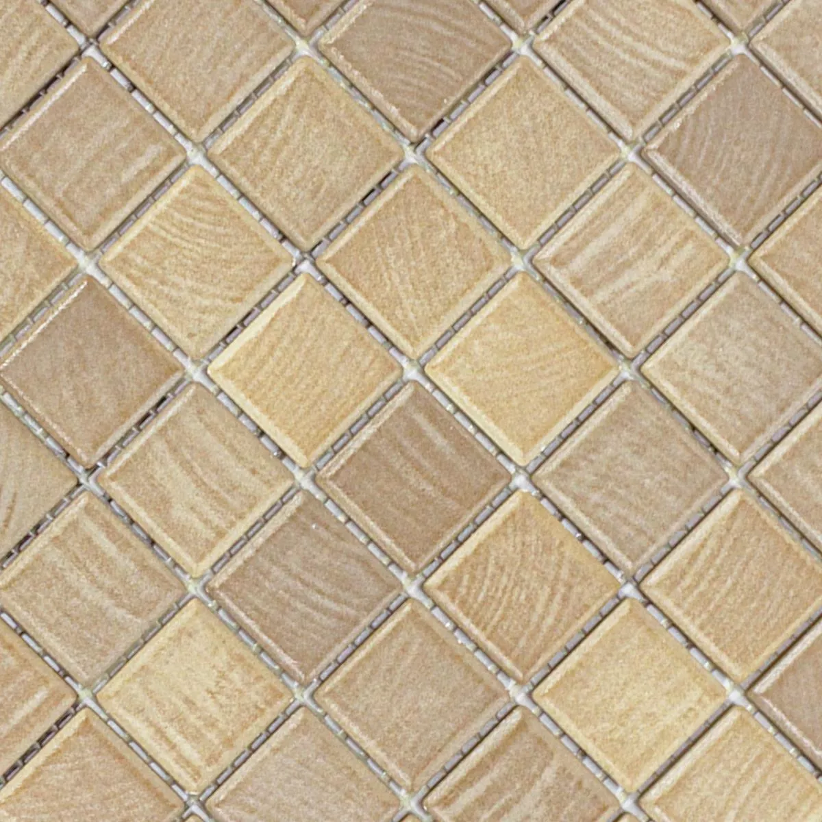 Mosaico Cerámico Azulejos Luminara Aspecto de Madera Marrón Claro