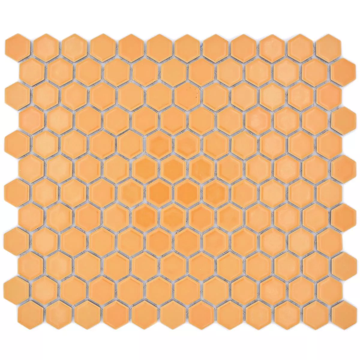 Mosaico Cerámico Salomon Hexagonales Ocre Naranja H23