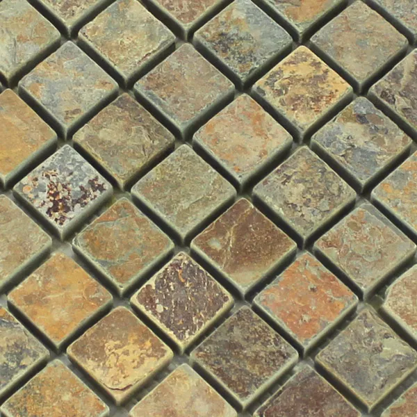 Azulejos De Mosaico Piedra Natural Cuarcita Multi Colorido Mezcla