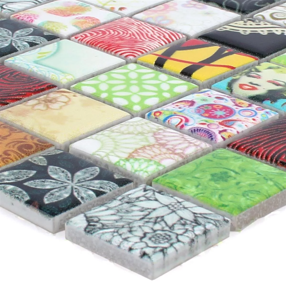 Azulejos De Mosaico Cerámica Dia Colorido