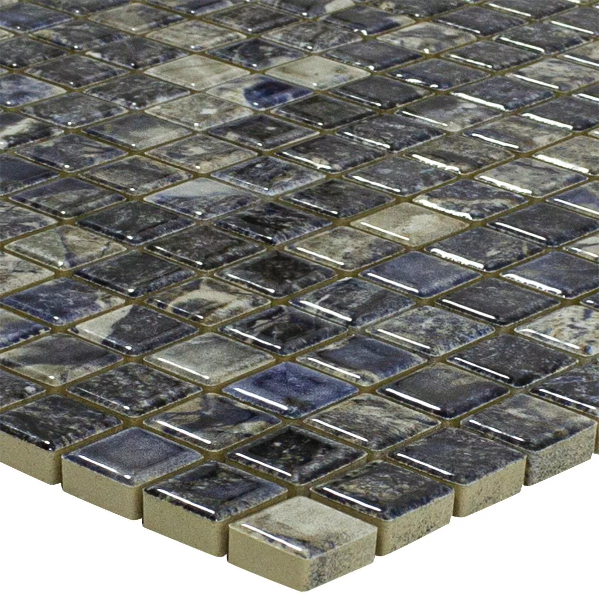 Mosaico Cerámico Azulejos Elysium Aspecto De Mármol Azul Oscuro 12