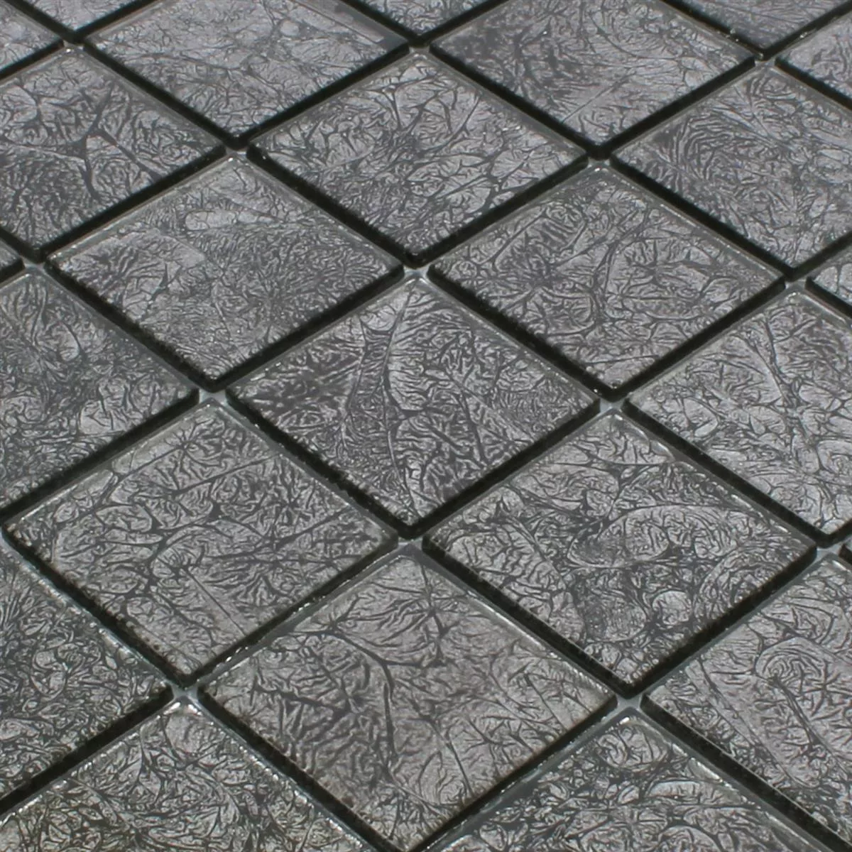 Azulejos De Mosaico Cristal Kandila Negro 48x48x4mm