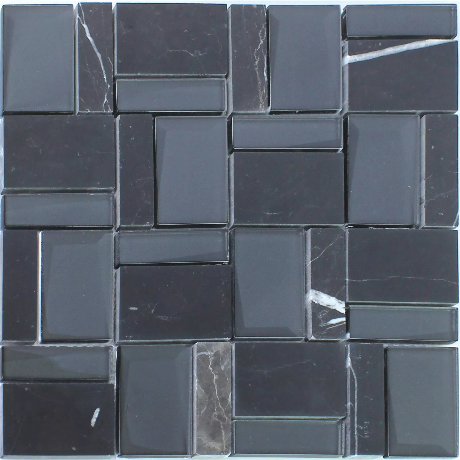 Cristal Mosaico De Piedra Natural Lapseki Negro Gris Oscuro