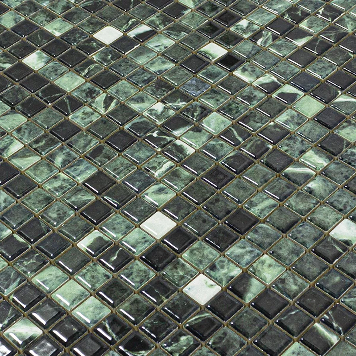 Mosaico Cerámico Azulejos Elysium Aspecto De Mármol Verde 12