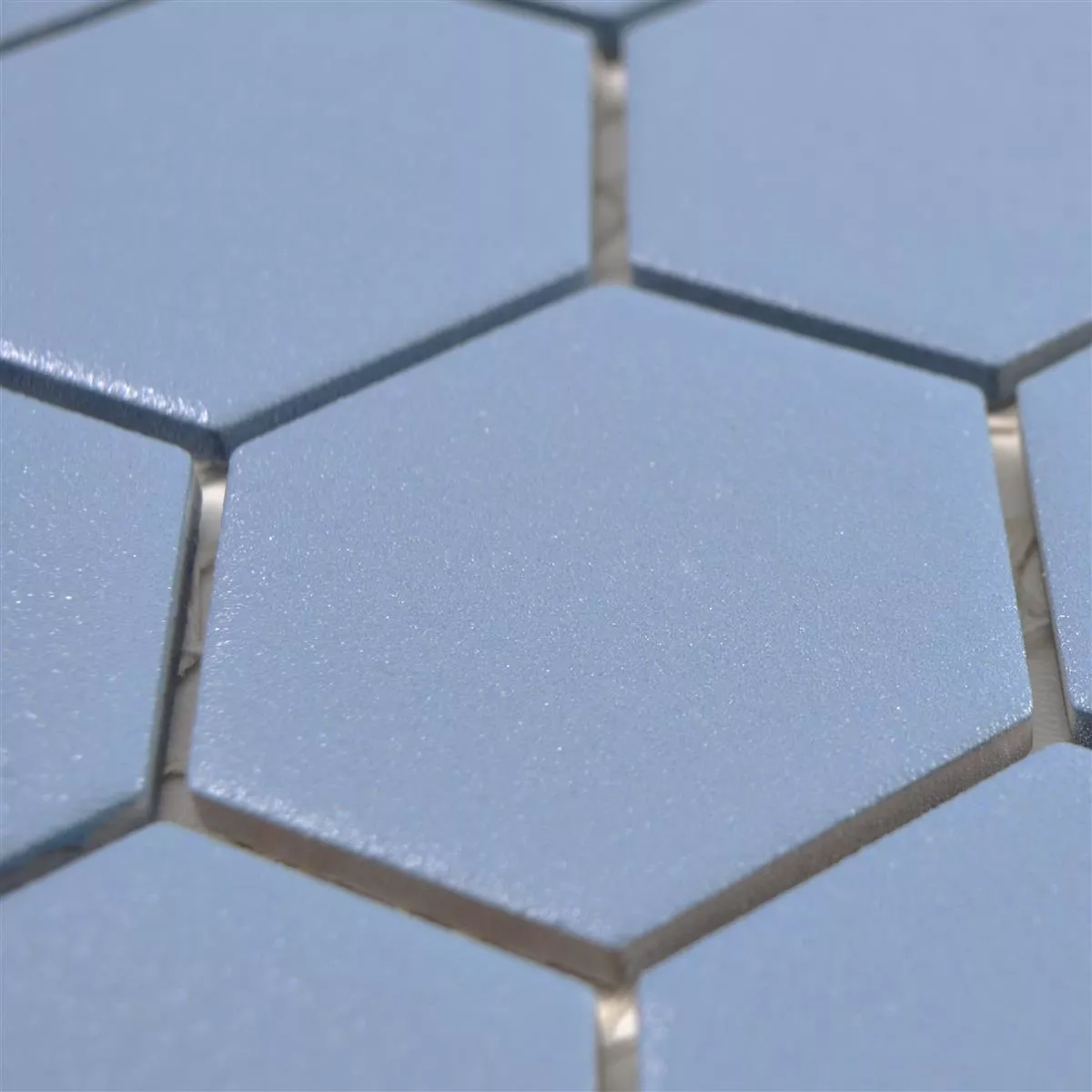 Muestra Mosaico Cerámico Bismarck R10B Hexagonales Azul H51