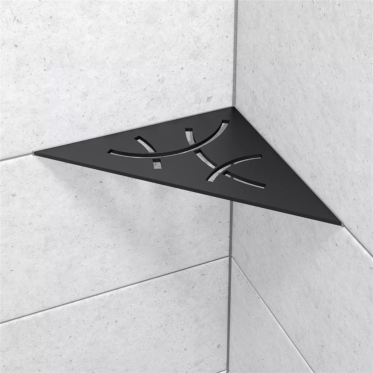 Schlüter estantería de pared triangular 21x21cm Curve negro grafito mate