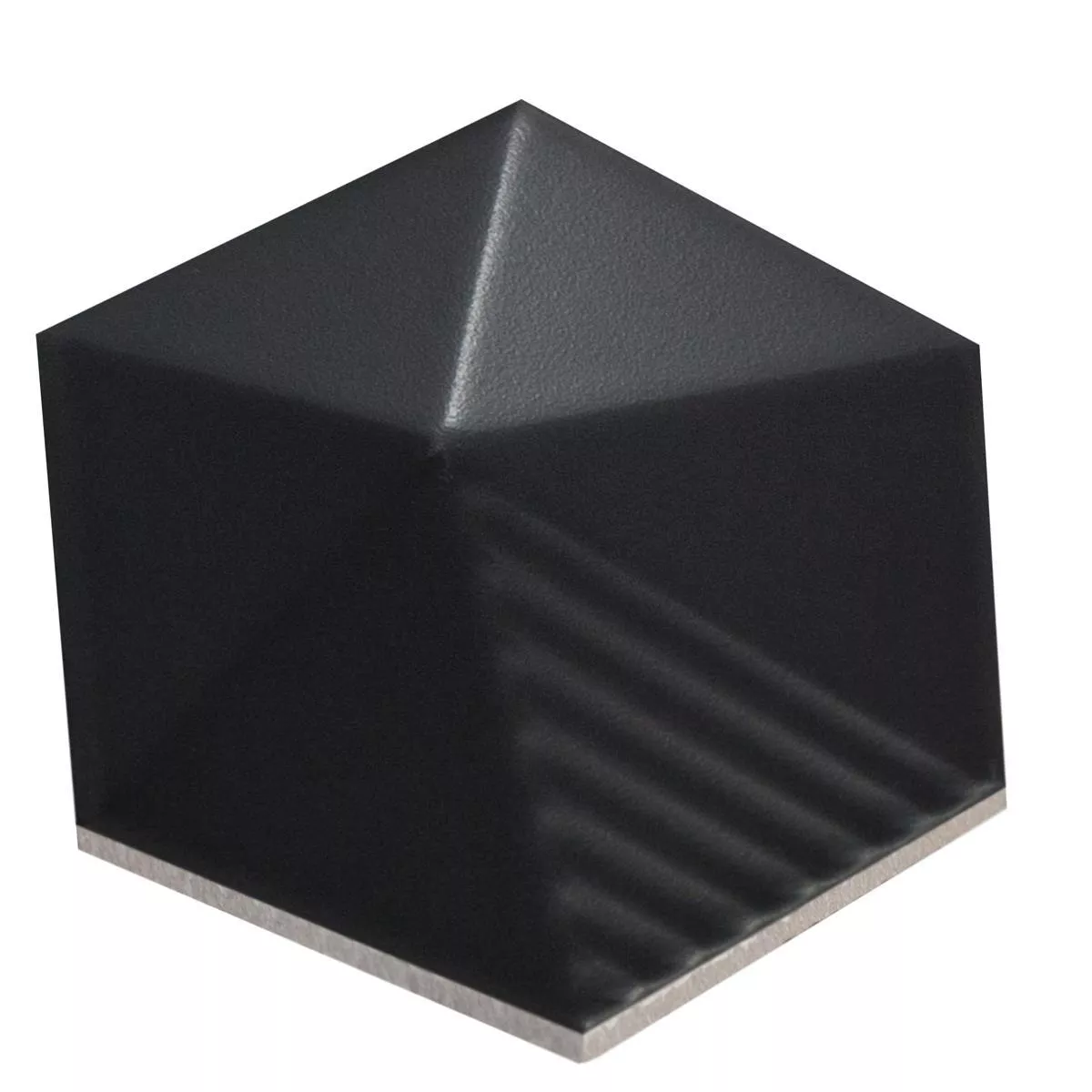Revestimientos Rockford 3D Hexagonales 12,4x10,7cm Negro Mate