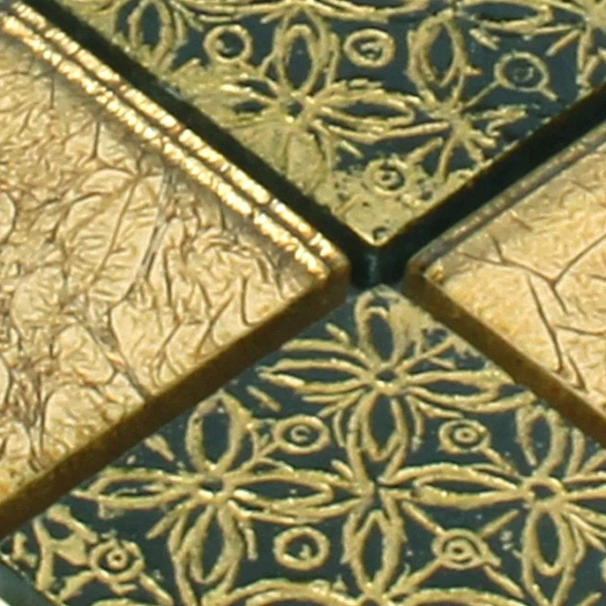 Muestra Azulejos De Mosaico Cristal Piedra Natural Friesia Oro