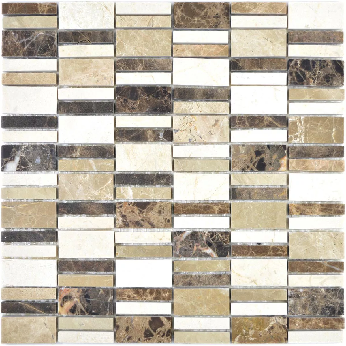 Muestra desde Mármol Azulejos De Mosaico Sunbury Marrón Beige