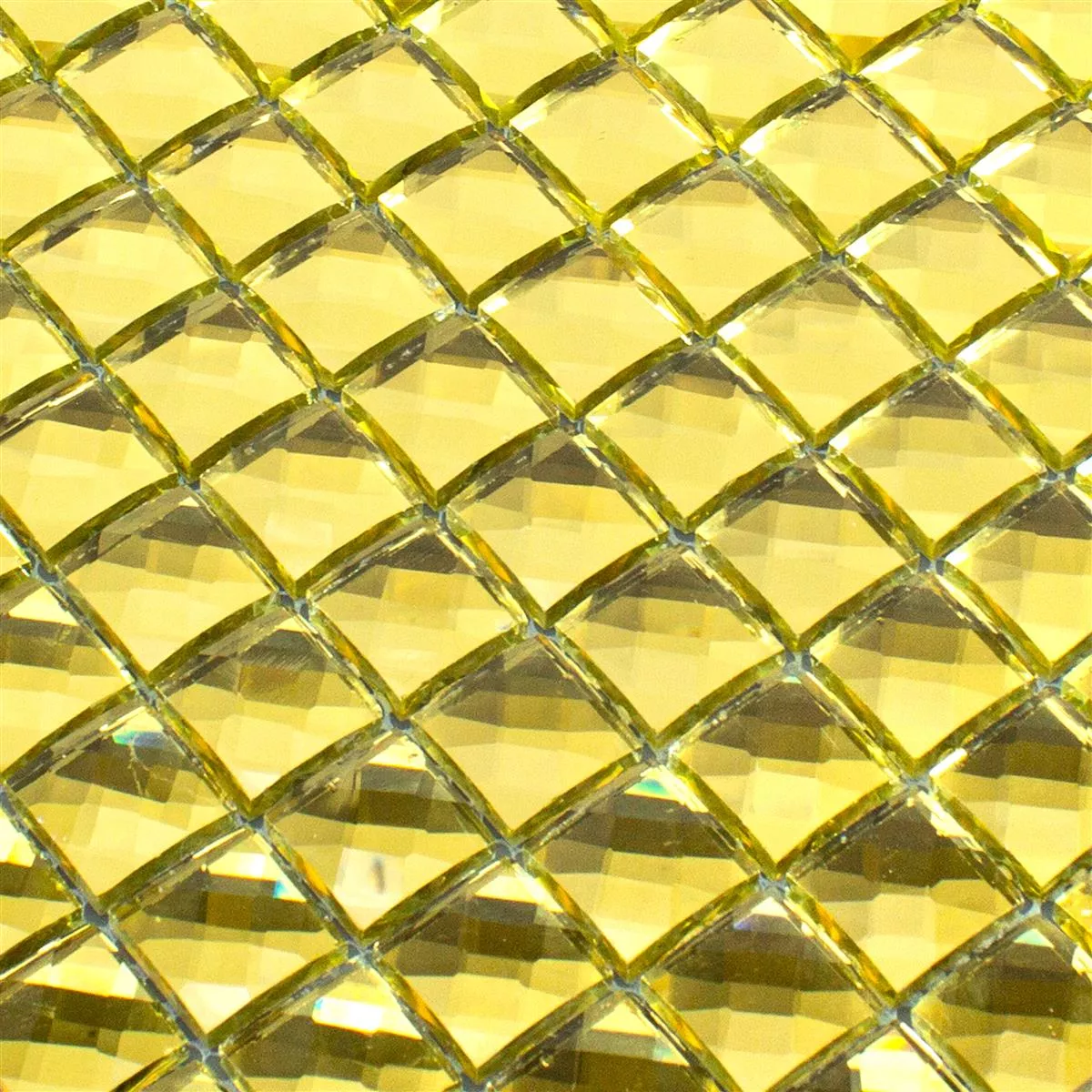 Muestra Cristal Azulejos De Mosaico Victoria Oro Cuadrado 23