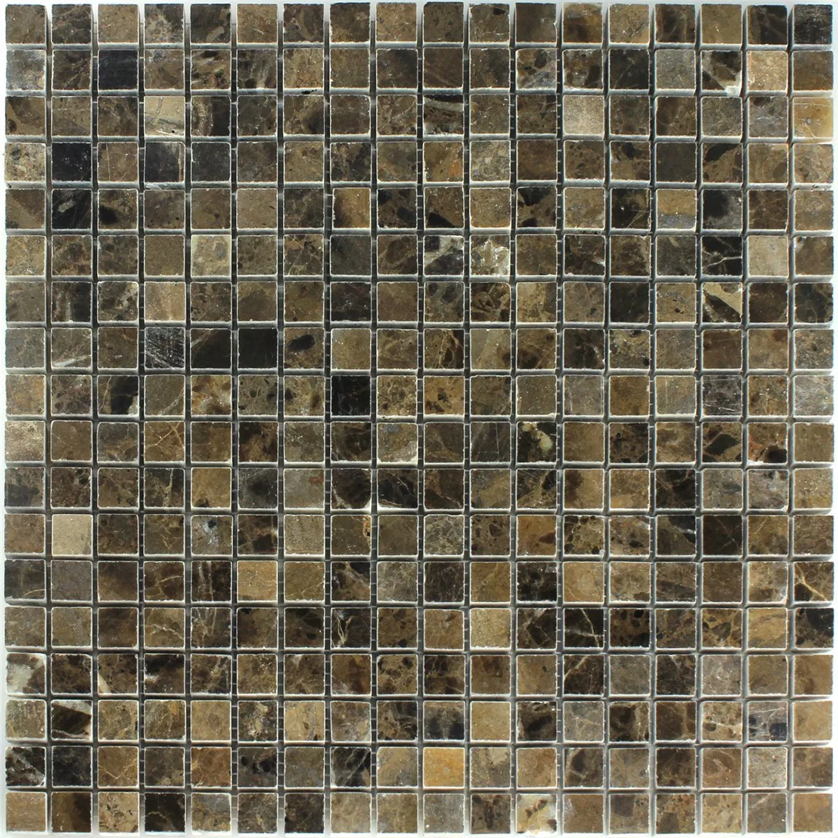 Azulejos De Mosaico Mármol Marrón Pulido 15x15x10mm