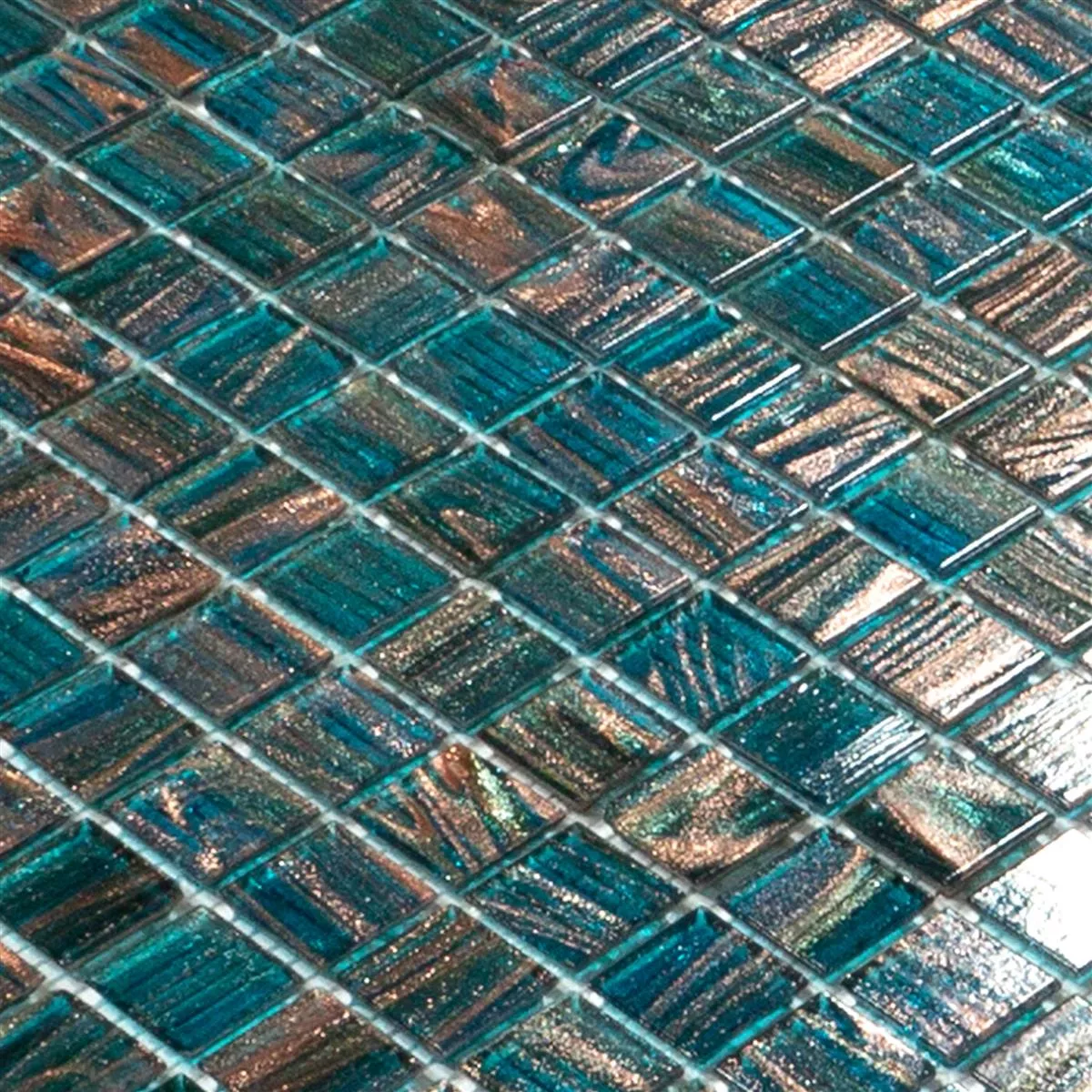 Mosaico de Cristal Azulejos Kyoto Petrol Azul