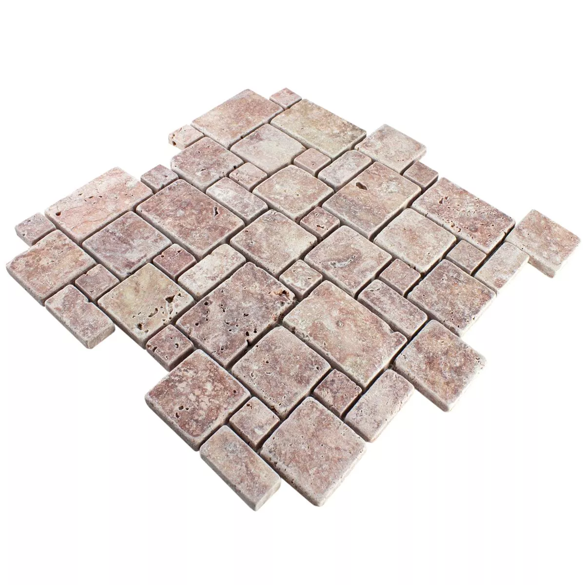 Piedra Natural Travertino Azulejos De Mosaico LaGrange Rojo