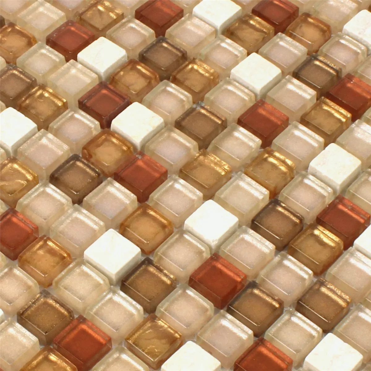 Muestra Azulejos De Mosaico Cristal Piedra Natural Mezcla Ocker Oro