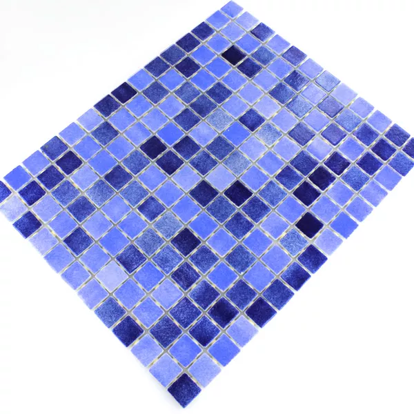 Cristal Piscina Mosaico 25x25x4mm Azul Mezcla Cristal Piscina Mosaico 25x25x4mm Azul Mezcla