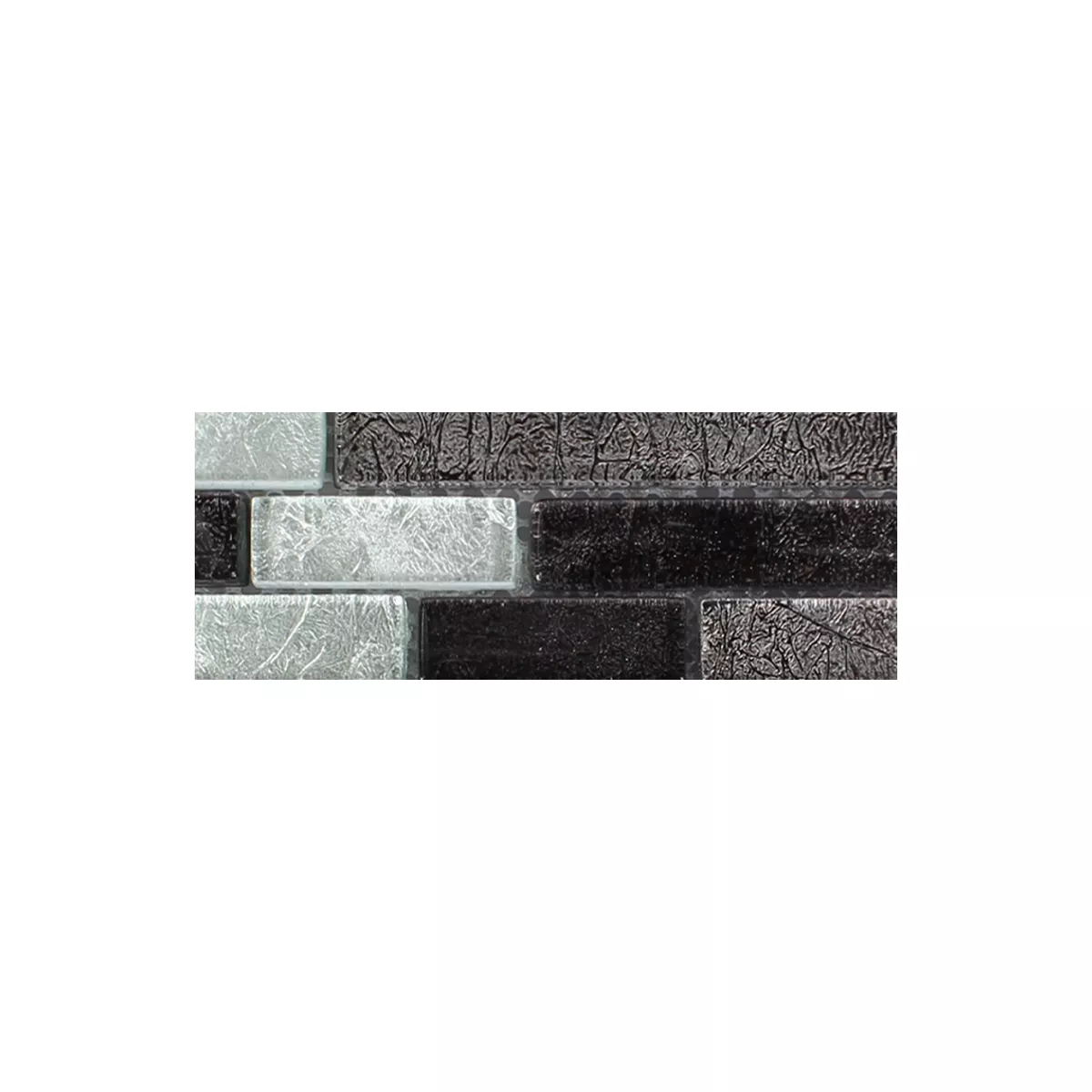 Muestra Mosaico De Cristal Azulejos Curlew Negro Plateado Composite