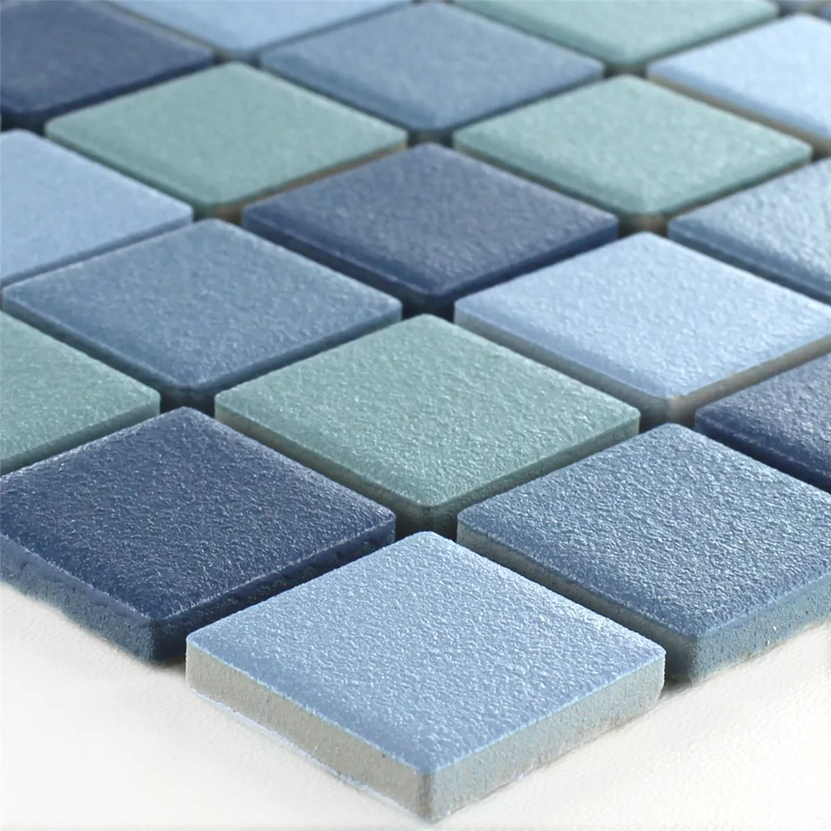 Muestra Azulejos De Mosaico Cerámica Antideslizante Azul Mezcla