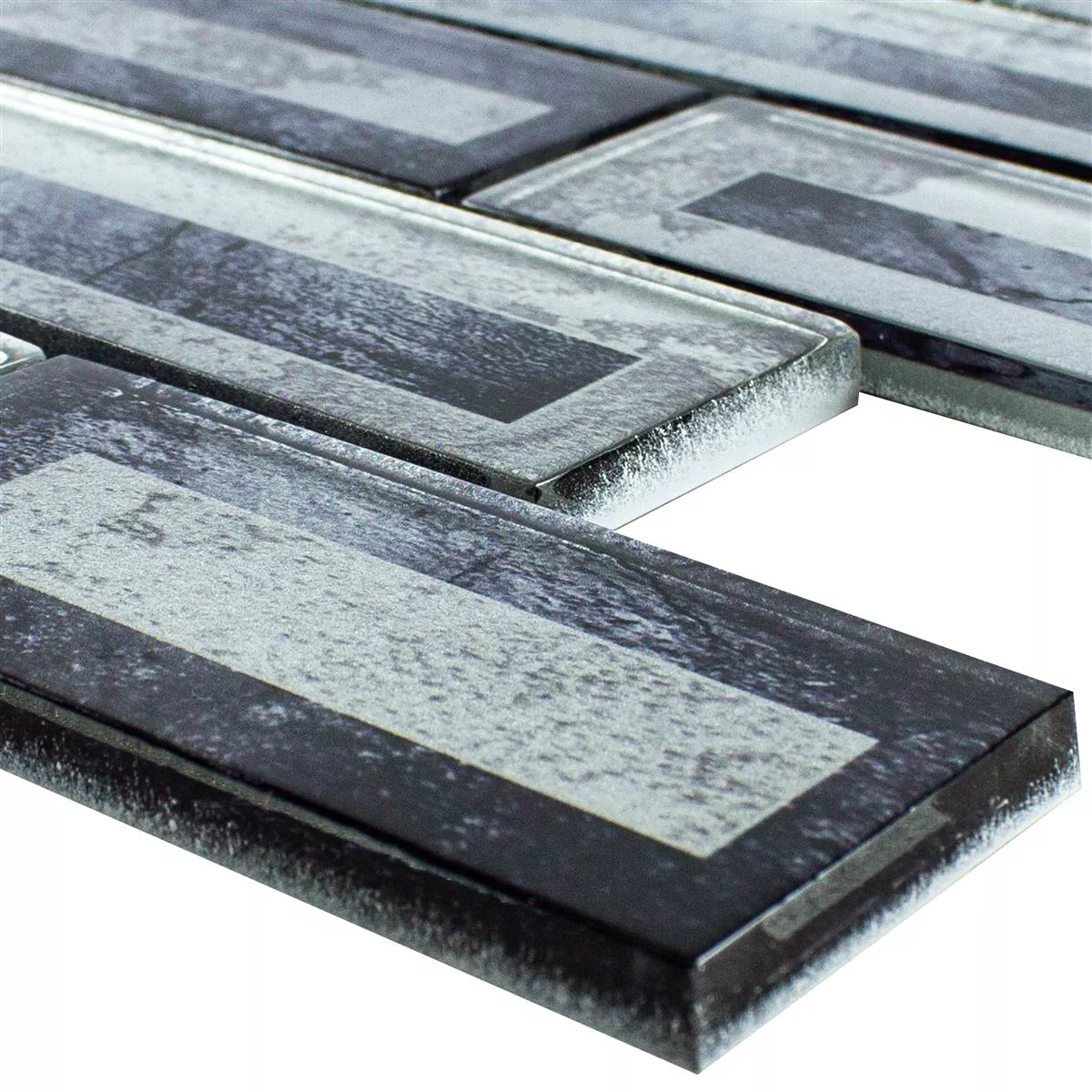 Mosaico de Cristal Azulejos Romans 2D Efecto Negro
