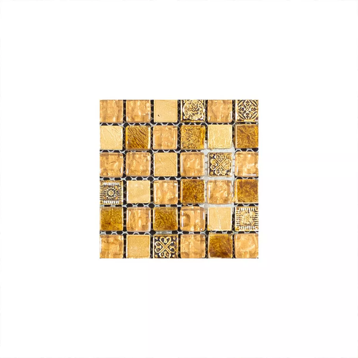 Muestra Cristal Mármol Azulejos De Mosaico Majestic Beige Oro