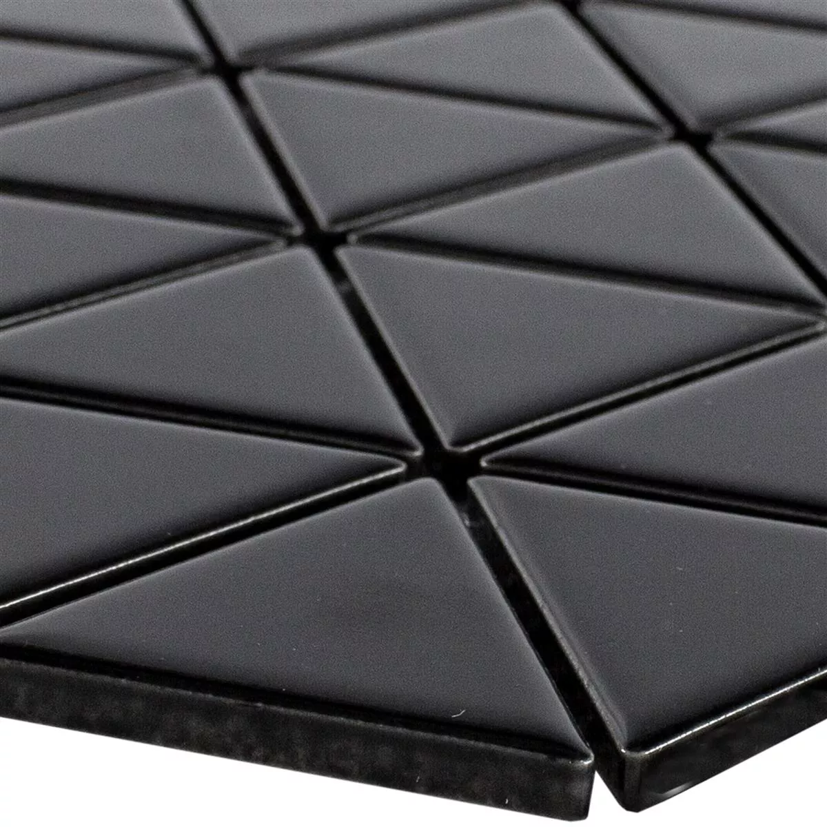 Cerámica Azulejos De Mosaico Arvada Triángulo Negro Mate