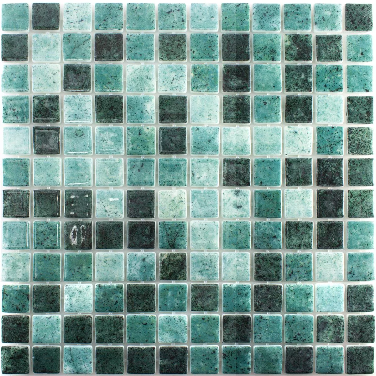 Vidrio Piscina Mosaico Baltic Verde 25x25mm