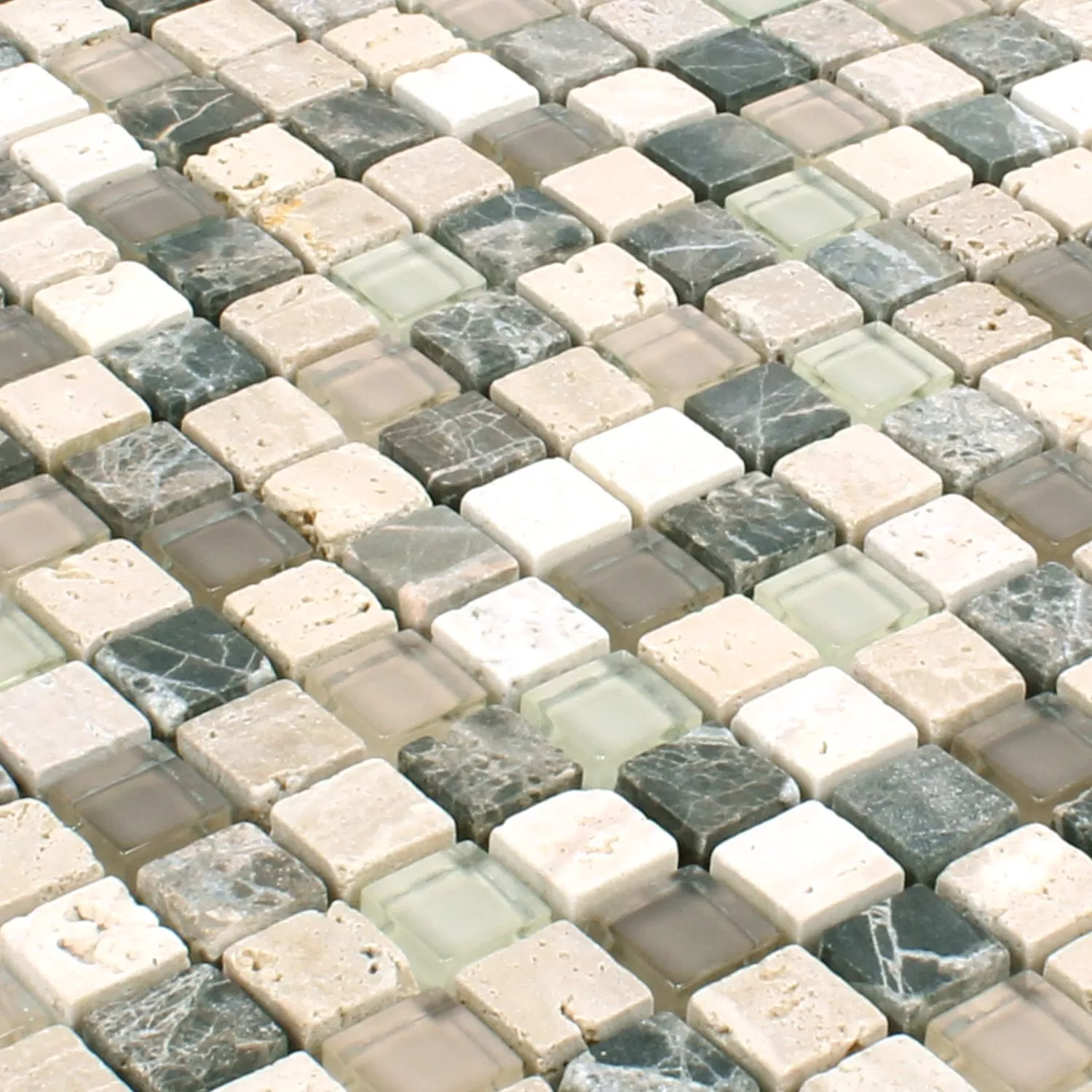 Azulejos De Mosaico Milos Cristal Piedra Natural Mezcla Marrón Beige Cuadrado