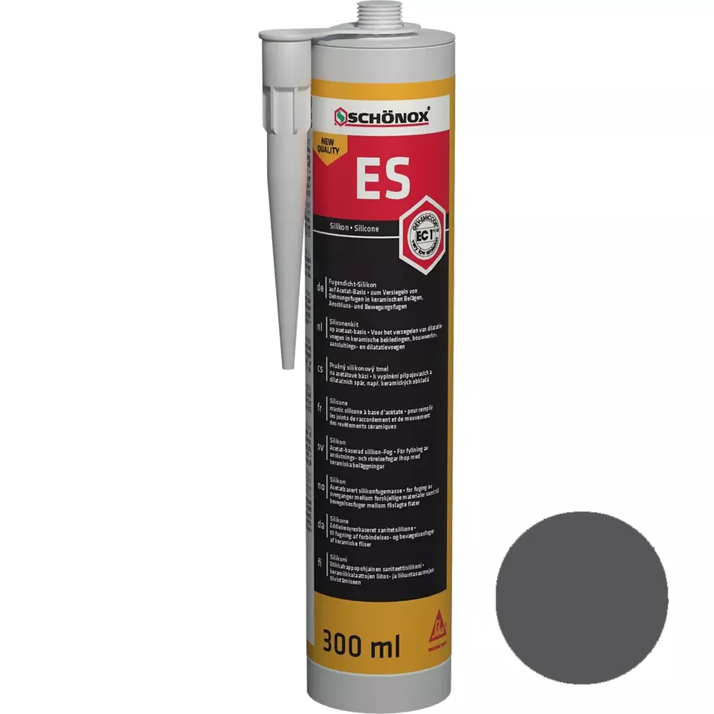Sellador de juntas de silicona Schönox ES Graphite (300 ml)