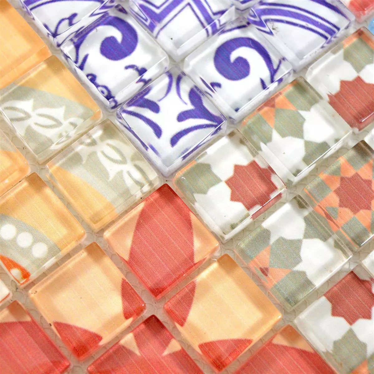 Mosaico De Cristal Azulejos Retro Noya Vintage Colorido