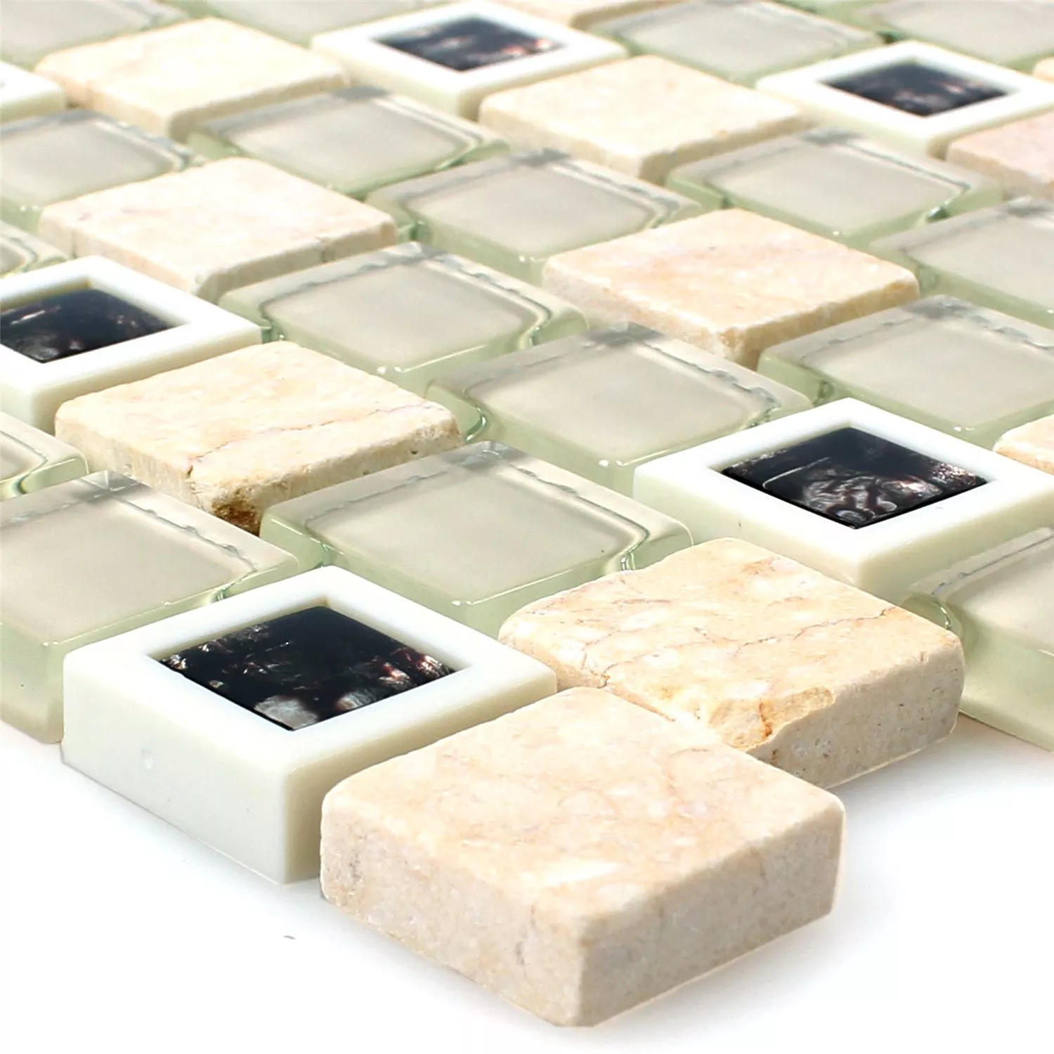 Cristal Plástico Mosaico De Piedra Natural Historico Beige Mezcla