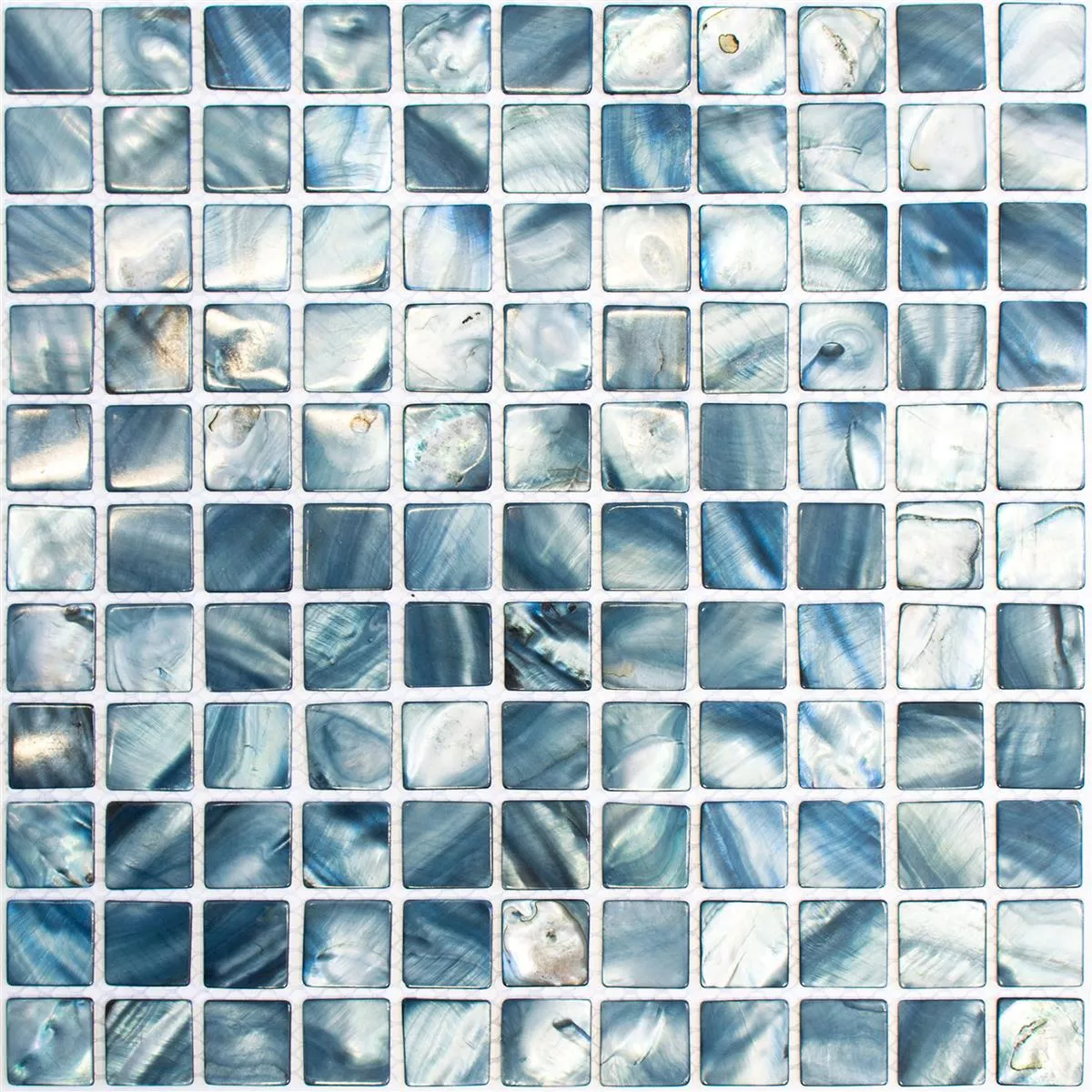 Azulejos De Mosaico Nácar Xenia Azul Gris