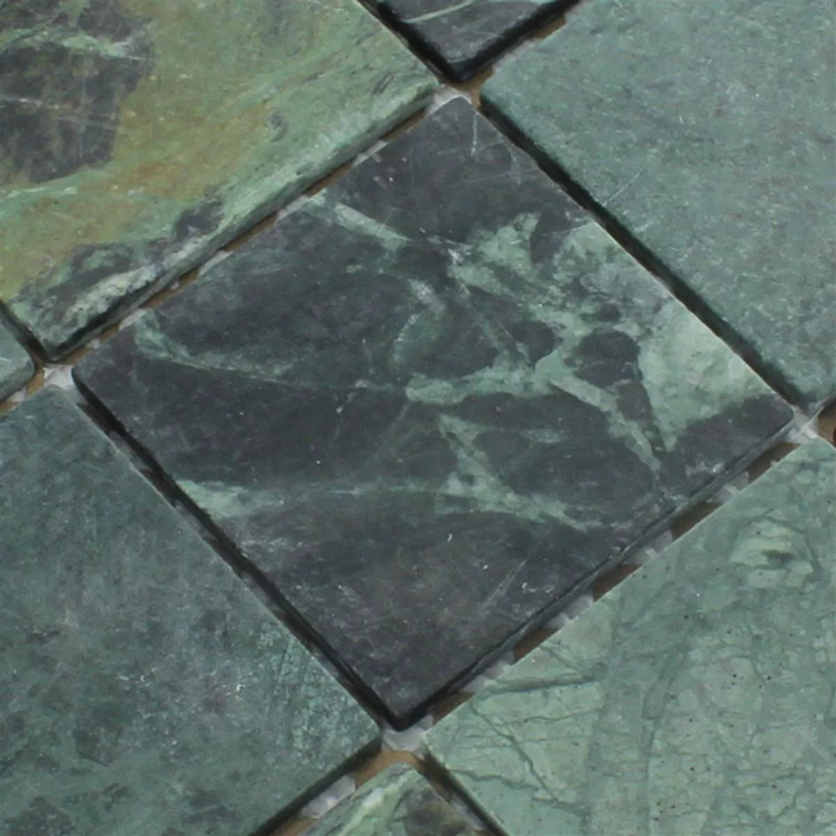 Muestra Azulejos de Mosaico Mármol Morbihan Verde 98x98x8mm