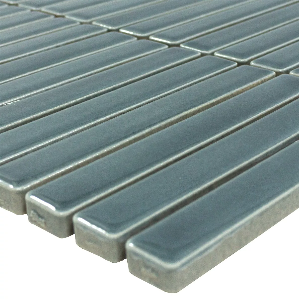 Azulejos De Mosaico Wallachia Gris Brillante 12x92x8 mm