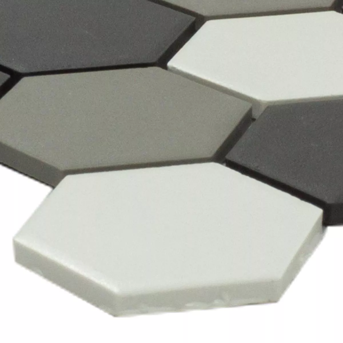 Cerámica Azulejos De Mosaico Hexagonales Bern Negro Blanco