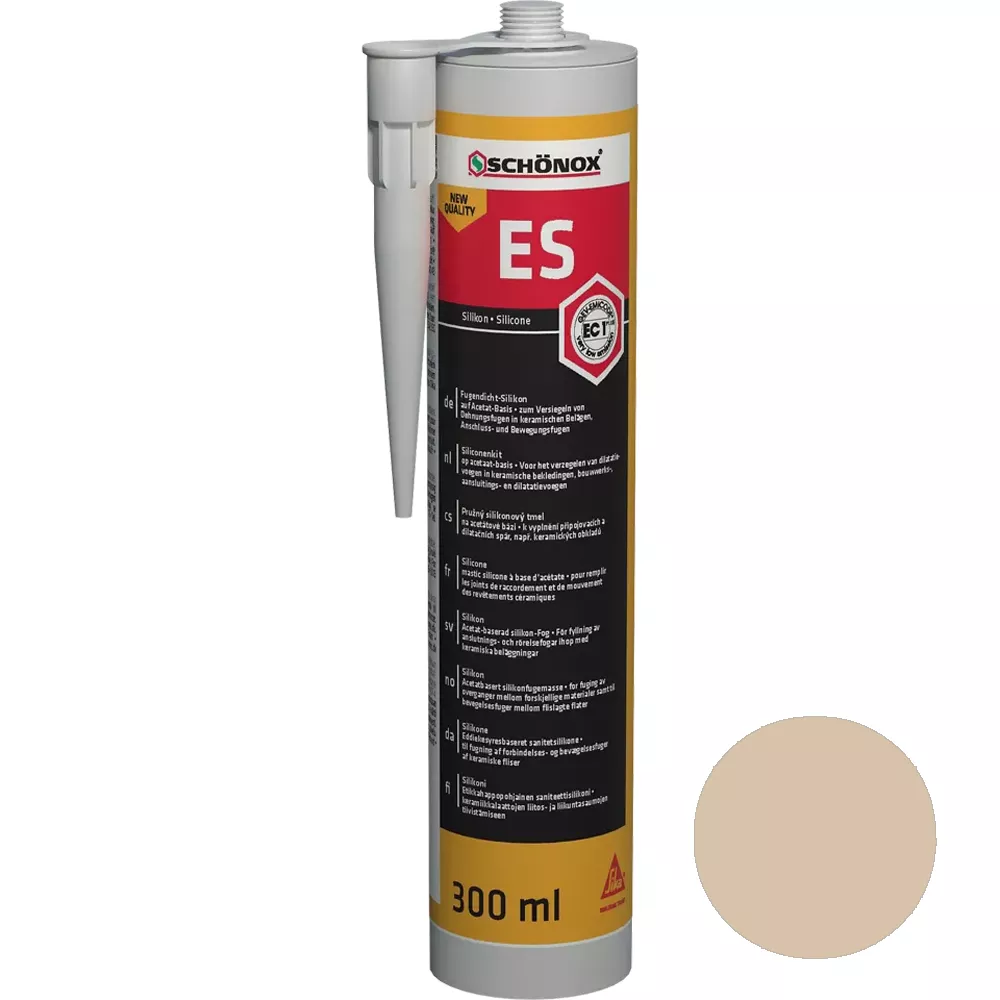Sellador de juntas de silicona Schönox ES Jurabeige (300 ml)