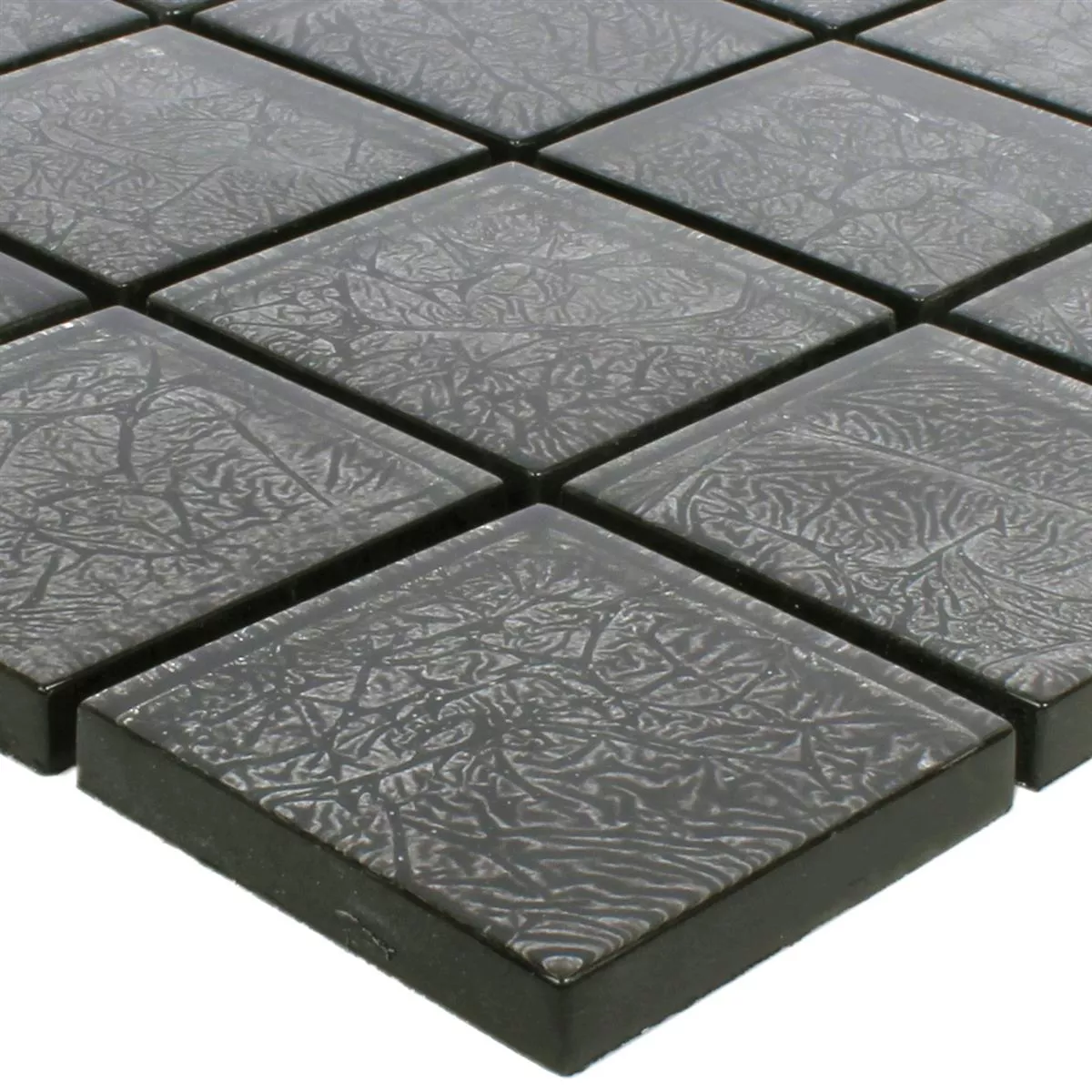 Azulejos De Mosaico Cristal Kandila Negro 48x48x8mm