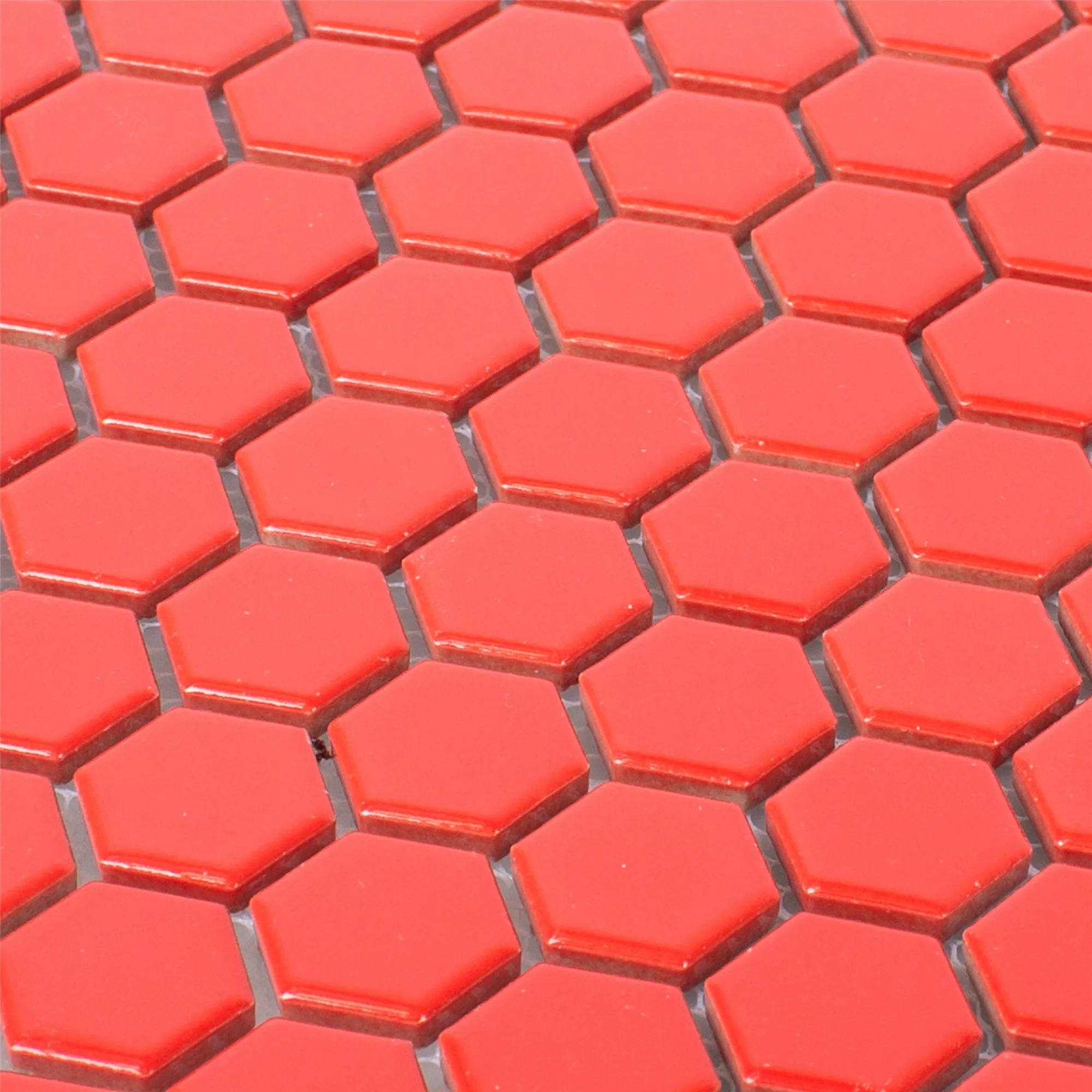 Muestra Cerámica Azulejos De Mosaico Zenon Rojo Brillante