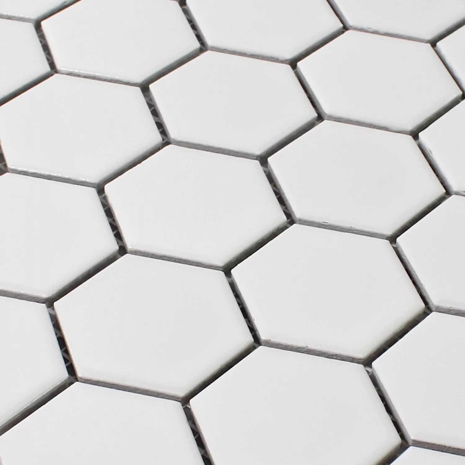 Azulejos De Mosaico Cerámica Hexagonales Blanco Mate H51