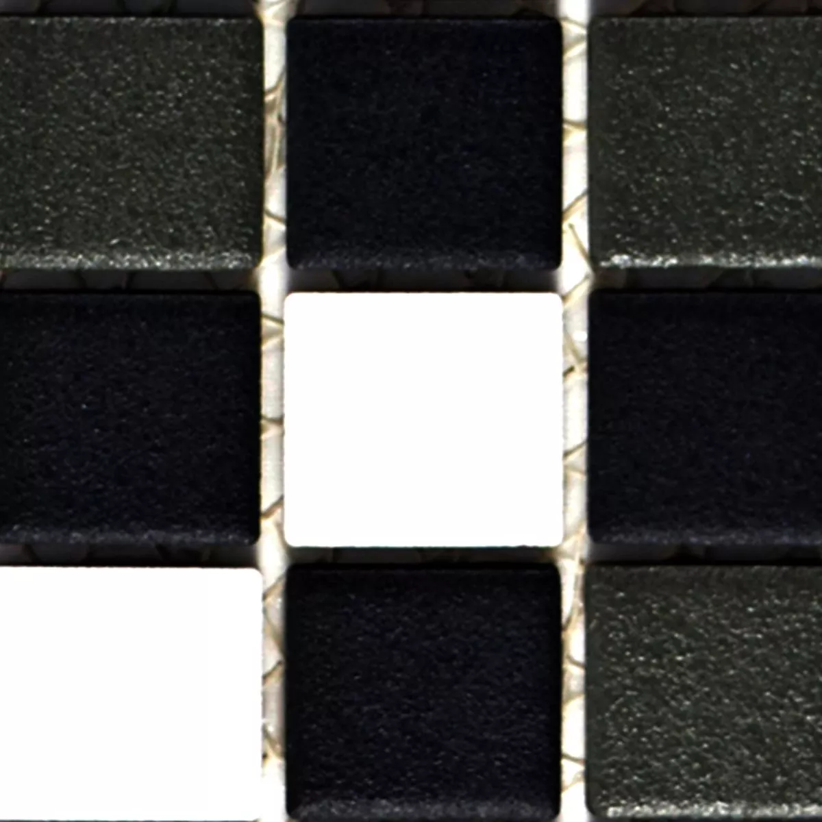 Muestra Cerámica Azulejos De Mosaico Heinmot Negro Blanco R10 Q25