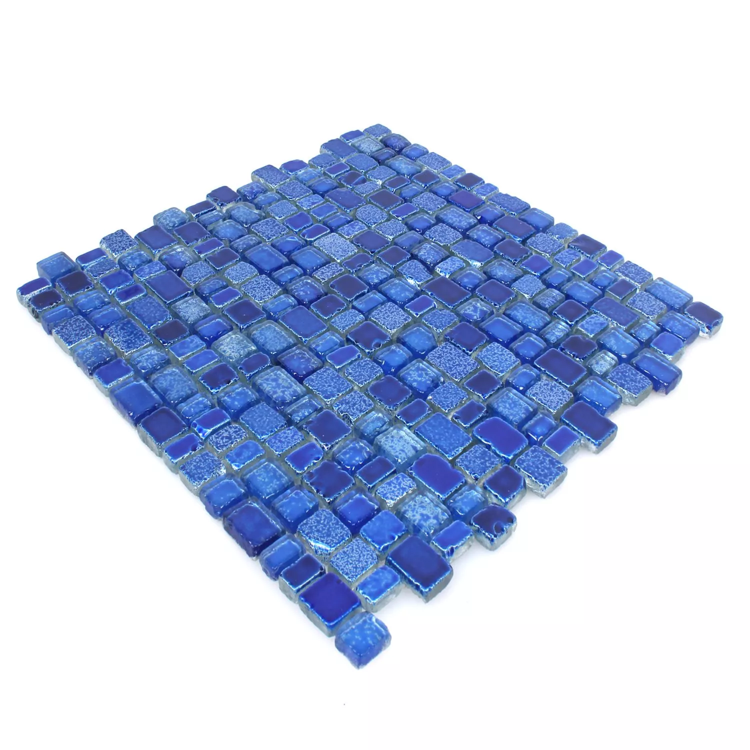 Muestra Azulejos De Mosaico Cristal Roxy Azul